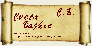 Cveta Bajkić vizit kartica